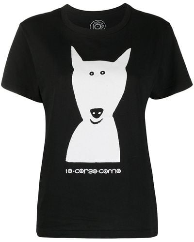 10 Corso Como T-Shirt mit grafischem Print - Schwarz