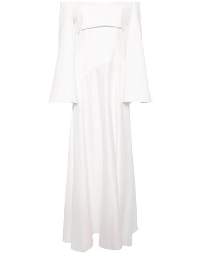 Solace London The Rina Off-shoulder Gown - White