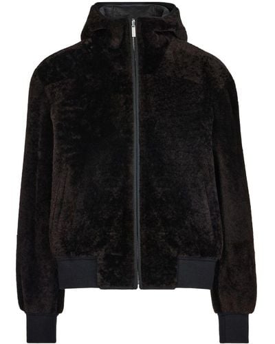 Ferragamo Reversible Sheep-skin Hooded Jacket - Black