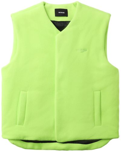 we11done Logo-embroidered Padded Gilet - Green