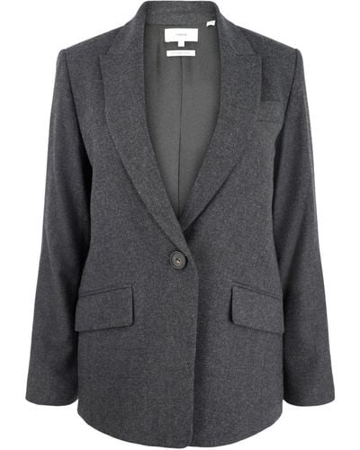 Vince Mélange-effect Single-breasted Blazer - Black