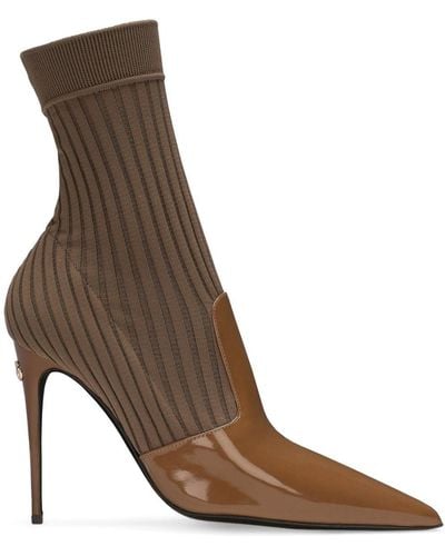 Dolce & Gabbana Sock Ankle Boots - Brown