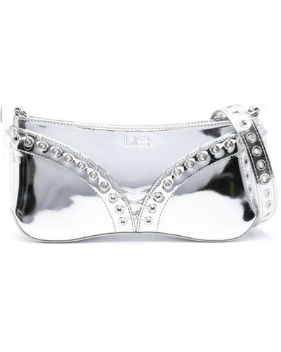 Ludovic de Saint Sernin The Cleavage Mirrored Leather Bag - White