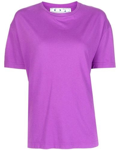 Off-White c/o Virgil Abloh Round-neck Short-sleeve T-shirt - Purple