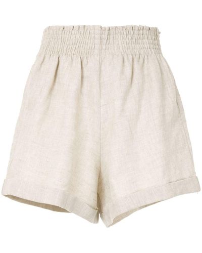 Reformation Pantalones cortos Nashville con talle alto - Blanco