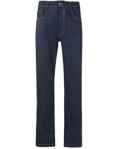 Amir Slama X Mahaslama Straight Jeans Met Logopatch - Blauw