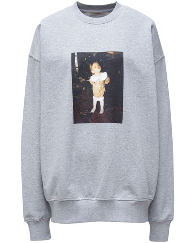 12 STOREEZ Sweatshirt mit Foto-Print - Grau