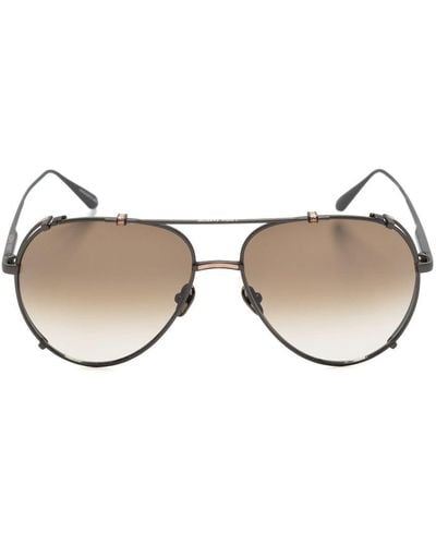 Linda Farrow Pilot-frame Tinted Sunglasses - Natural