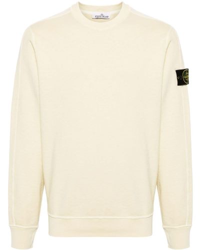 Stone Island Sweater Met Compass-logopatch - Naturel