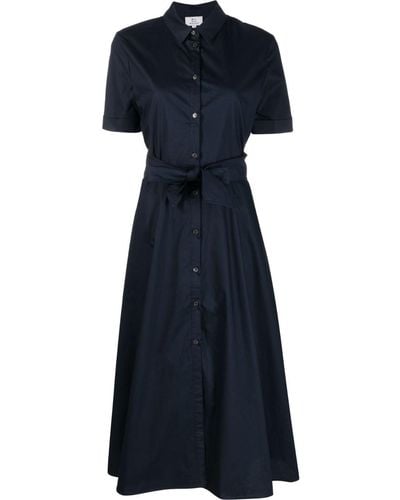 Woolrich Tied-waist Poplin Shirt Dress - Blue