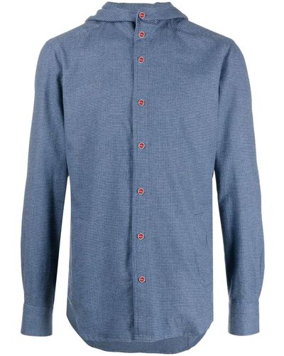 Kiton Hemd mit Kapuze - Blau