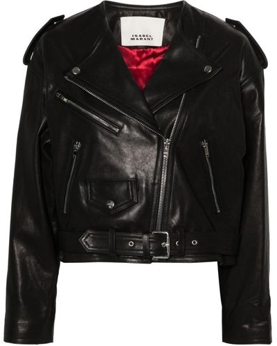 Isabel Marant Leather Biker Jacket - Black