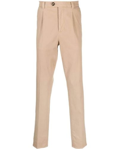 Brunello Cucinelli Chino Met Toelopende Pijpen - Naturel