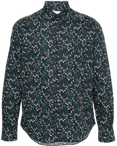 Paul Smith Overhemd Met Bloemenprint - Blauw