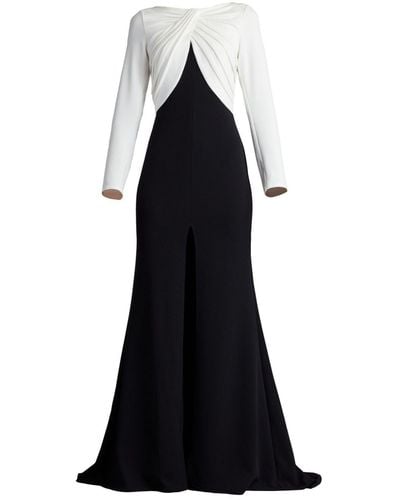 Tadashi Shoji Nelson Long Sleeve Crepe Gown - Black