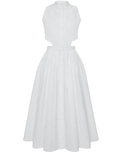 Alexander McQueen Organic Cotton Midi Dress - White