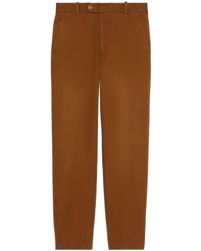Gucci Cotton Drill Straight-leg Pants - Brown