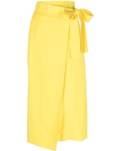 P.A.R.O.S.H. Gonna Wraparound Midi Skirt - Yellow