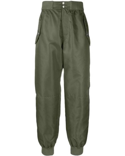 Alexander McQueen Pantalones con logo grabado - Verde