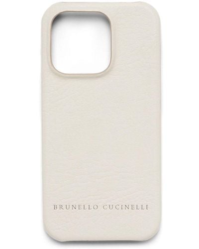 Brunello Cucinelli ロゴ Iphone 14 Pro ケース - ホワイト