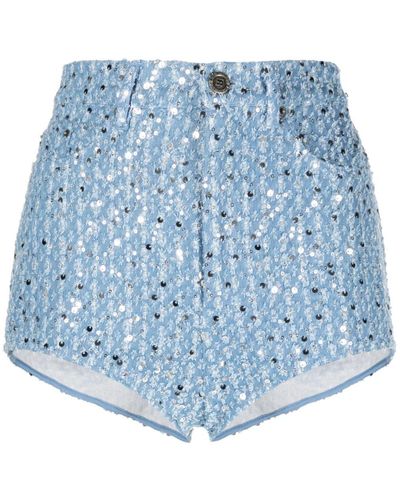 Vintage sequin sekeleton 00s denim shorts