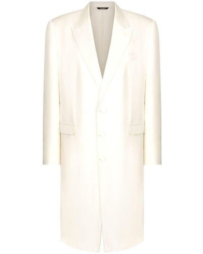 Dolce & Gabbana Single-breasted Silk Coat - White