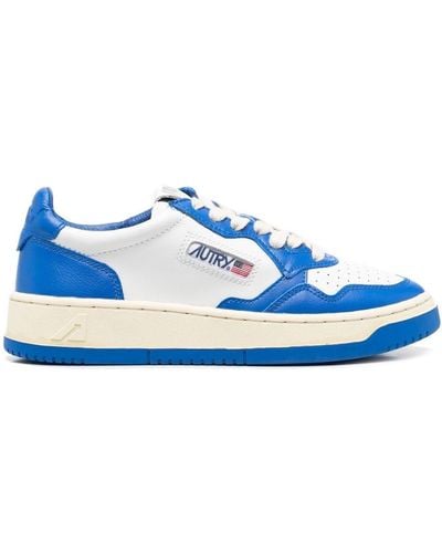 Autry Logo-patch Lace-up Sneakers - Blue