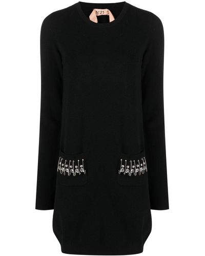 N°21 Long-sleeve Knitted Dress - Black