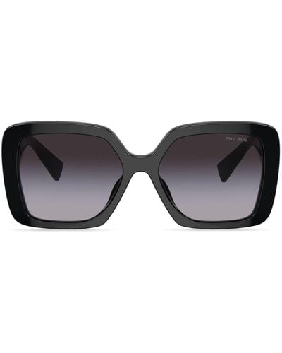 Miu Miu Glimpse Zonnebril Met Vierkant Montuur - Zwart