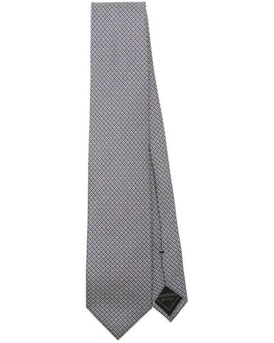 Brioni Corbata con motivo en jacquard - Gris