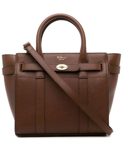 Mulberry Mini Bayswater Grained Bag - Brown