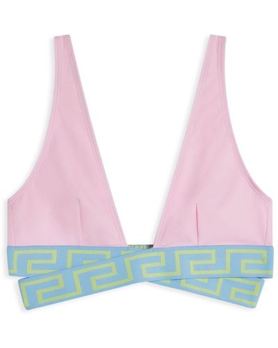 Versace Greca-trim Bikini Top - Pink