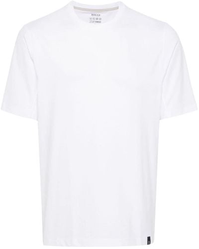 BOGGI Piqué T-shirt Met Ronde Hals - Wit
