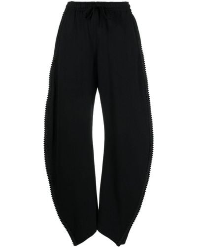 JNBY Pantalones de chándal con ribete bordado - Negro