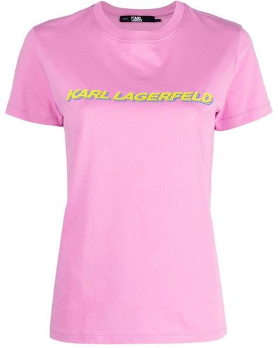 Karl Lagerfeld T-shirt Future à logo imprimé - Rose