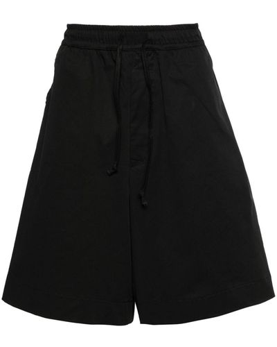 Societe Anonyme Wide-leg Cotton Shorts - Black