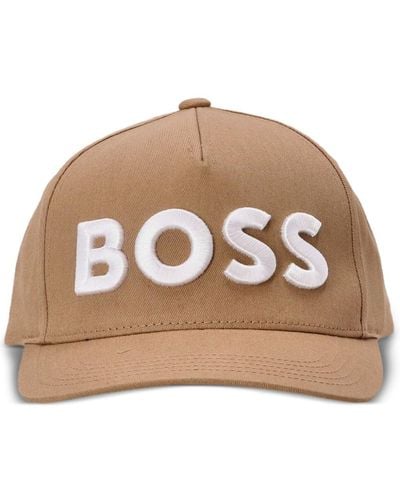 BOSS Logo-embroidered Cotton Baseball Cap - Brown