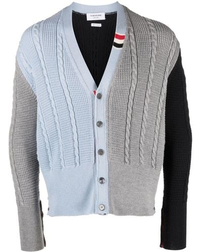 Thom Browne Single-breasted Button-fastening Cardigan - Blue