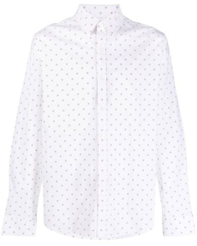 Michael Kors Slim-fit Floral-print Shirt - White