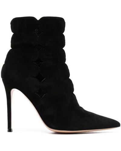 Gianvito Rossi Ariana 85mm Cut-out Suede Boots - Black