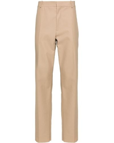 Alexander McQueen Mid-rise Twill-weave Tailored Pants - Natural