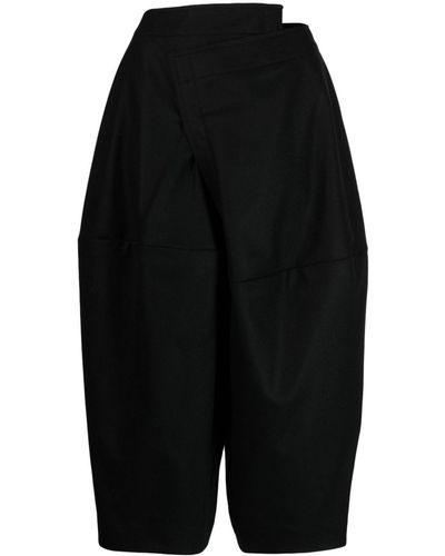 Comme des Garçons Asymmetric Wide-leg Cropped Pants - Black