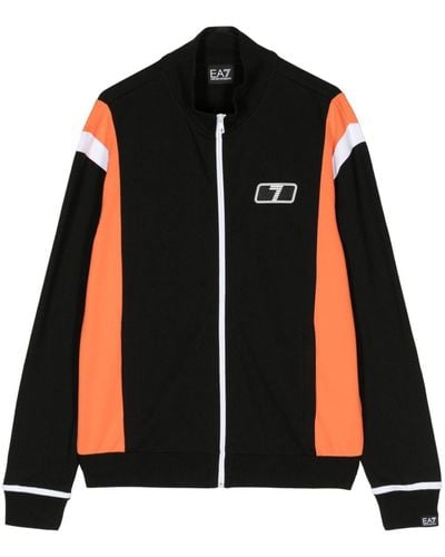EA7 Number-print Track Jacket - Black