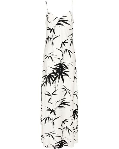 Galvan London Brushstroke Palm-print Slip Dress - White