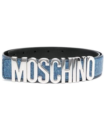 Moschino Logo-lettering Leather Belt - Black