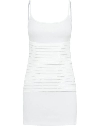 Dion Lee Fine-ribbed Pleated Minidress - White