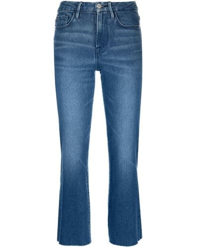 FRAME Cropped-Jeans mit hohem Bund - Blau