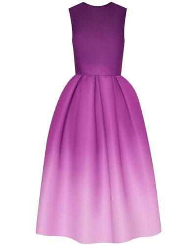 Oscar de la Renta Ombré Faille Fit-&-flare Dress - Purple
