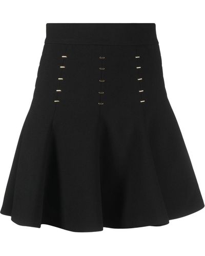 Les Hommes Pleated Metal-embellished Mini Skirt - Black