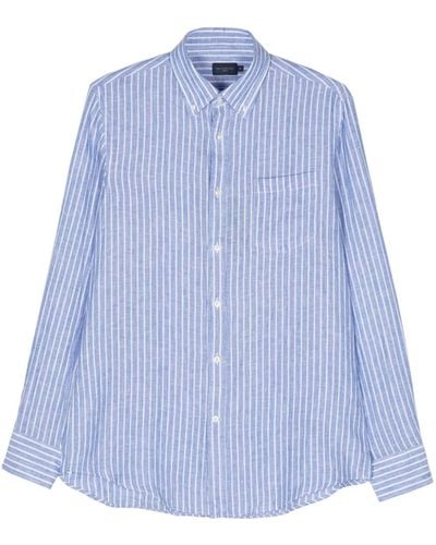 Paul & Shark Striped Linen Shirt - Blue